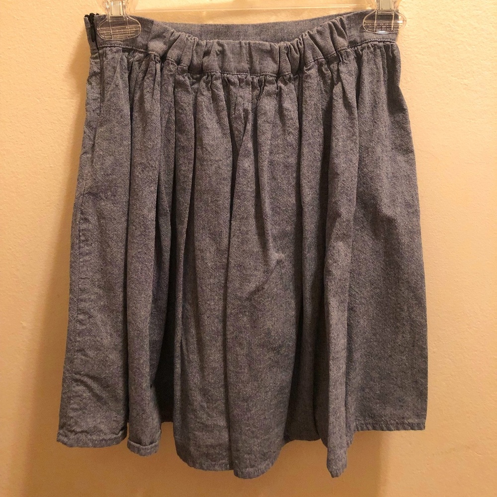 Chambray Blue High Waisted Mini Skirt